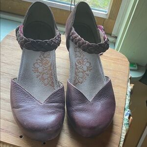 Aetrex Women's Braided Strap Flats - Burgundy